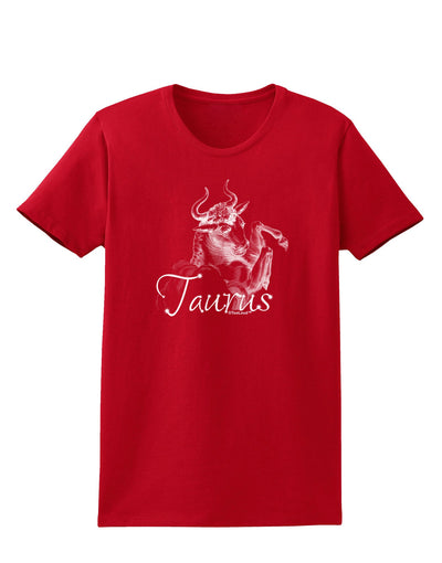 Taurus Illustration Womens Dark T-Shirt-TooLoud-Red-X-Small-Davson Sales