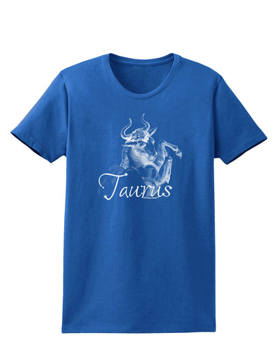 Taurus Illustration Womens Dark T-Shirt-TooLoud-Royal-Blue-X-Small-Davson Sales