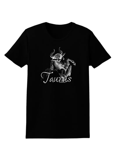 Taurus Illustration Womens Dark T-Shirt-TooLoud-Black-X-Small-Davson Sales