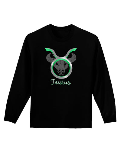 Taurus Symbol Adult Long Sleeve Dark T-Shirt-TooLoud-Black-Small-Davson Sales