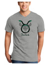 Taurus Symbol Adult V-Neck T-shirt-Mens V-Neck T-Shirt-TooLoud-HeatherGray-Small-Davson Sales