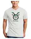 Taurus Symbol Adult V-Neck T-shirt-Mens V-Neck T-Shirt-TooLoud-White-Small-Davson Sales