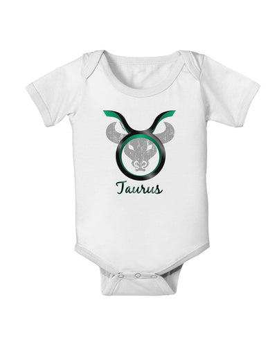 Taurus Symbol Baby Romper Bodysuit-Baby Romper-TooLoud-White-06-Months-Davson Sales