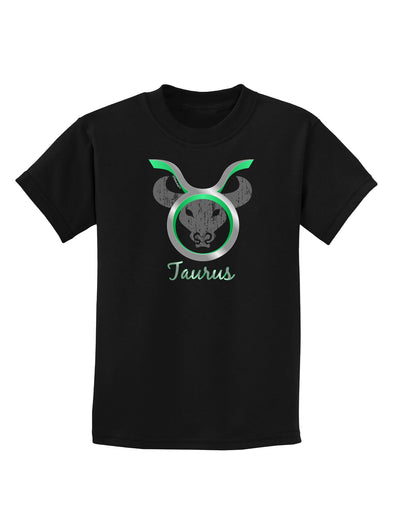 Taurus Symbol Childrens Dark T-Shirt-Childrens T-Shirt-TooLoud-Black-X-Small-Davson Sales