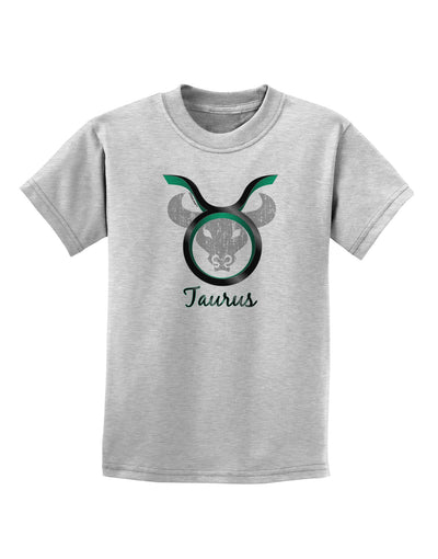 Taurus Symbol Childrens T-Shirt-Childrens T-Shirt-TooLoud-AshGray-X-Small-Davson Sales