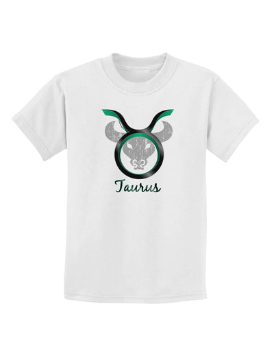 Taurus Symbol Childrens T-Shirt-Childrens T-Shirt-TooLoud-White-X-Small-Davson Sales