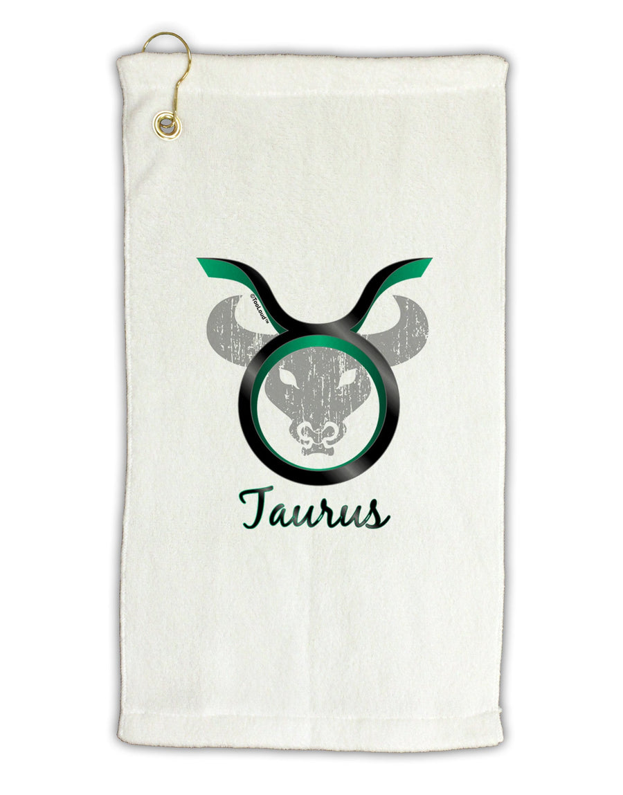 Taurus Symbol Micro Terry Gromet Golf Towel 16 x 25 inch-Golf Towel-TooLoud-White-Davson Sales