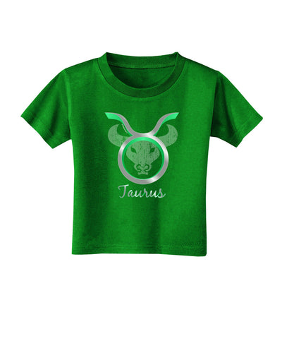 Taurus Symbol Toddler T-Shirt Dark-Toddler T-Shirt-TooLoud-Clover-Green-2T-Davson Sales