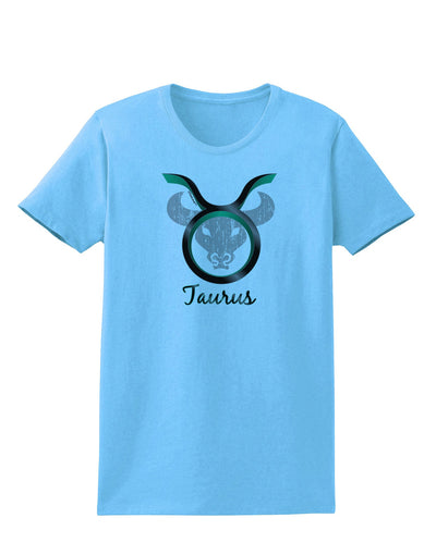 Taurus Symbol Womens T-Shirt-Womens T-Shirt-TooLoud-Aquatic-Blue-X-Small-Davson Sales