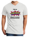 Teacher - Superpower Adult V-Neck T-shirt-Mens V-Neck T-Shirt-TooLoud-White-Small-Davson Sales