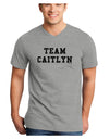 Team Caitlyn Adult V-Neck T-shirt-Mens V-Neck T-Shirt-TooLoud-HeatherGray-Small-Davson Sales