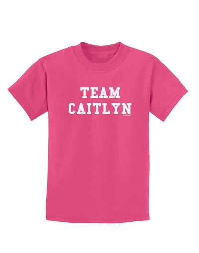 Team Caitlyn Childrens Dark T-Shirt-Childrens T-Shirt-TooLoud-Sangria-X-Small-Davson Sales