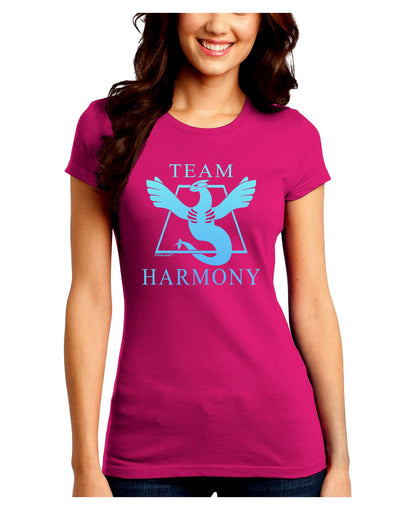Team Harmony Juniors Petite Crew Dark T-Shirt-T-Shirts Juniors Tops-TooLoud-Hot-Pink-Juniors Fitted Small-Davson Sales