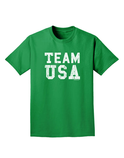 Team USA Distressed Text Adult Dark T-Shirt-Mens T-Shirt-TooLoud-Kelly-Green-Small-Davson Sales