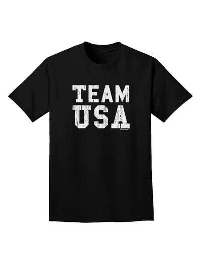 Team USA Distressed Text Adult Dark T-Shirt-Mens T-Shirt-TooLoud-Black-Small-Davson Sales