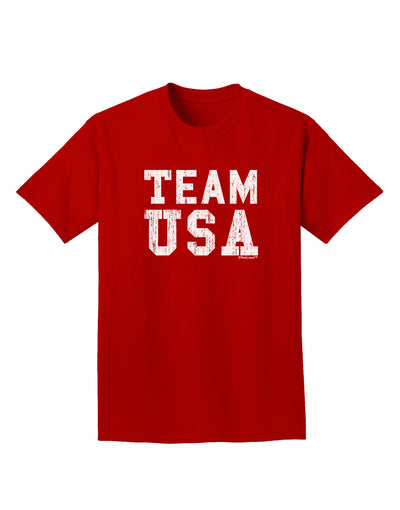 Team USA Distressed Text Adult Dark T-Shirt-Mens T-Shirt-TooLoud-Red-Small-Davson Sales