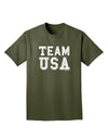 Team USA Distressed Text Adult Dark T-Shirt-Mens T-Shirt-TooLoud-Military-Green-Small-Davson Sales