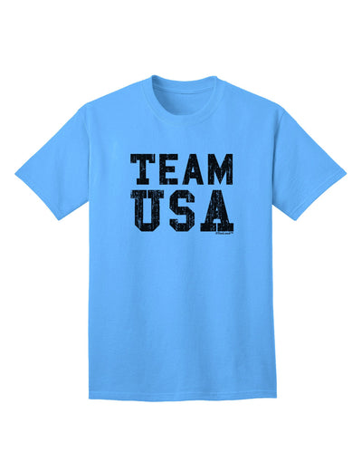 Team USA Distressed Text Adult T-Shirt-unisex t-shirt-TooLoud-Aquatic-Blue-Small-Davson Sales