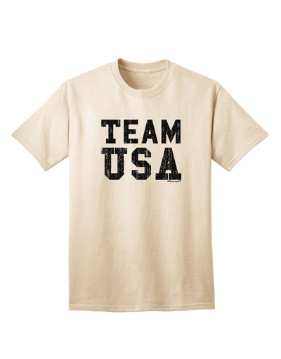 Team USA Distressed Text Adult T-Shirt-unisex t-shirt-TooLoud-Natural-Small-Davson Sales