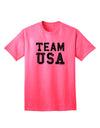 Team USA Distressed Text Adult T-Shirt-unisex t-shirt-TooLoud-Neon-Pink-Small-Davson Sales