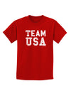 Team USA Distressed Text Childrens Dark T-Shirt-Childrens T-Shirt-TooLoud-Red-X-Small-Davson Sales