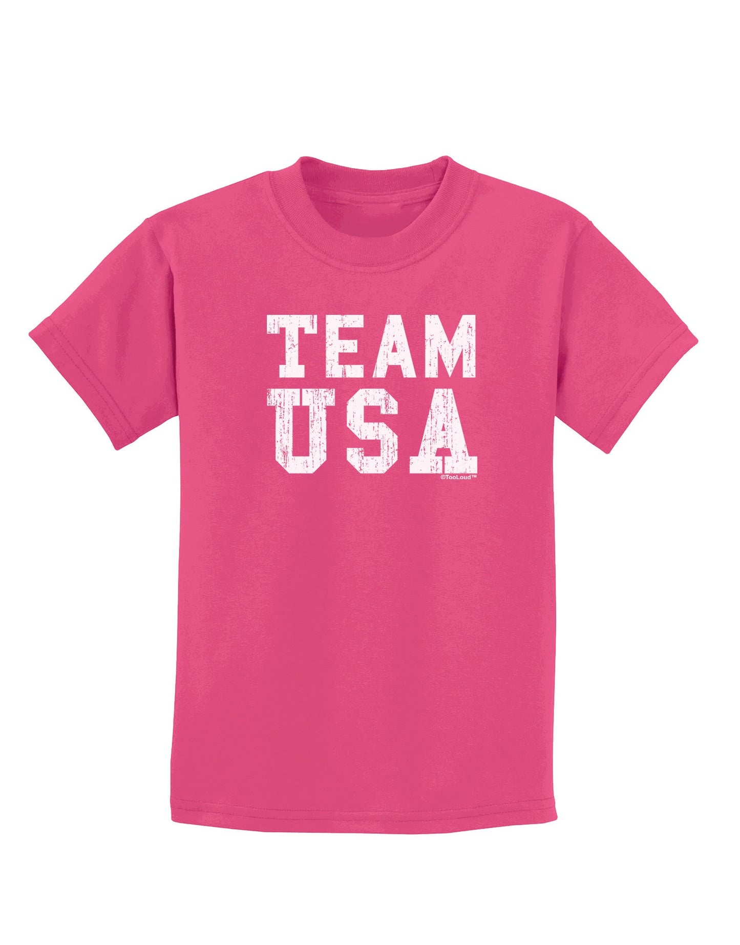 Team USA Distressed Text Childrens Dark T-Shirt-Childrens T-Shirt-TooLoud-Sangria-X-Small-Davson Sales