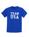 Team USA Distressed Text Childrens Dark T-Shirt-Childrens T-Shirt-TooLoud-Royal-Blue-X-Small-Davson Sales