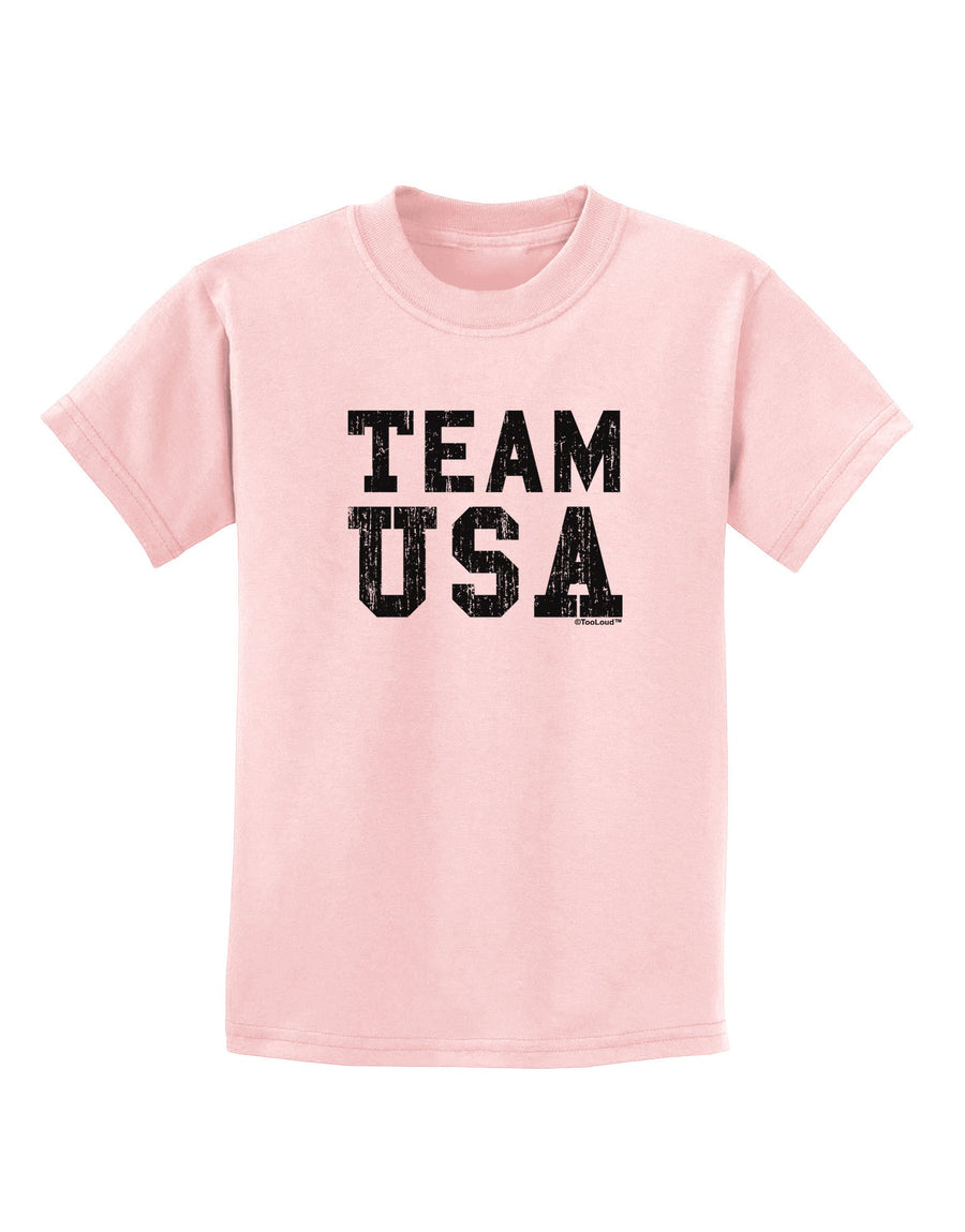 Team USA Distressed Text Childrens T-Shirt-Childrens T-Shirt-TooLoud-White-X-Small-Davson Sales