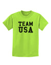 Team USA Distressed Text Childrens T-Shirt-Childrens T-Shirt-TooLoud-Lime-Green-X-Small-Davson Sales