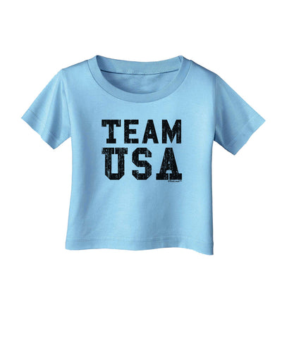 Team USA Distressed Text Infant T-Shirt-Infant T-Shirt-TooLoud-Aquatic-Blue-06-Months-Davson Sales