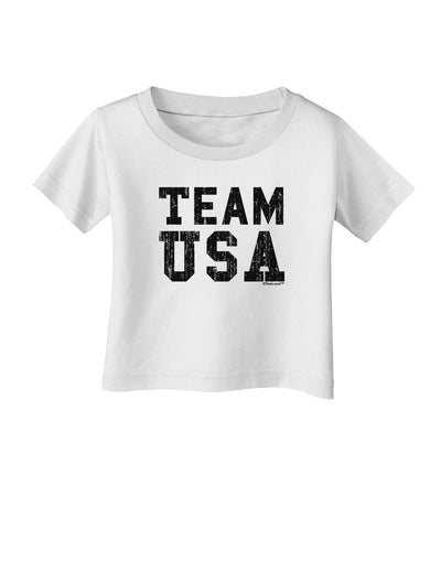 Team USA Distressed Text Infant T-Shirt-Infant T-Shirt-TooLoud-White-06-Months-Davson Sales