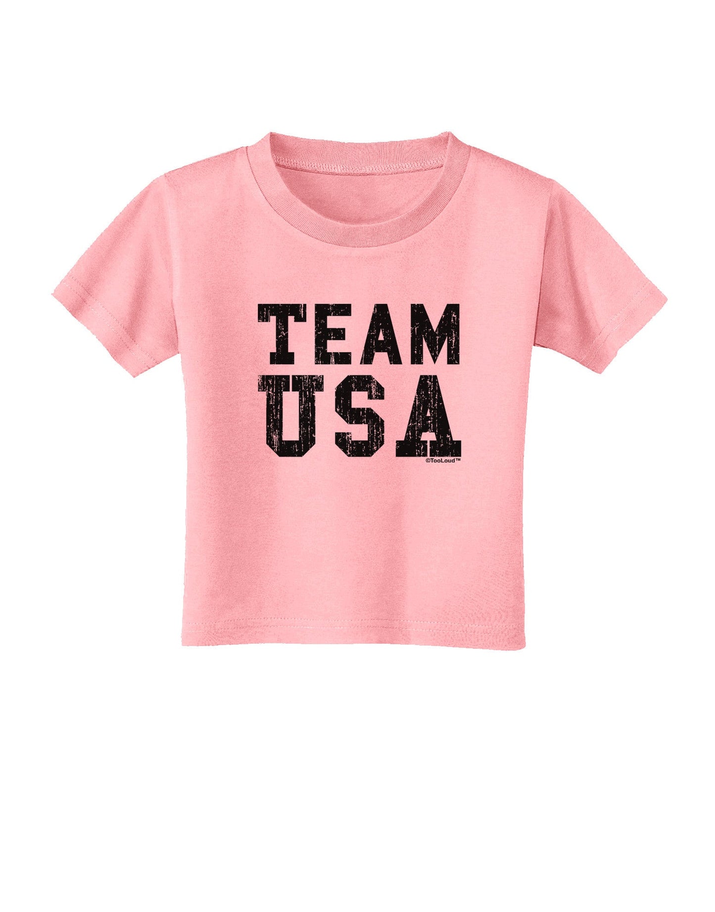 Team USA Distressed Text Toddler T-Shirt-Toddler T-Shirt-TooLoud-Candy-Pink-2T-Davson Sales