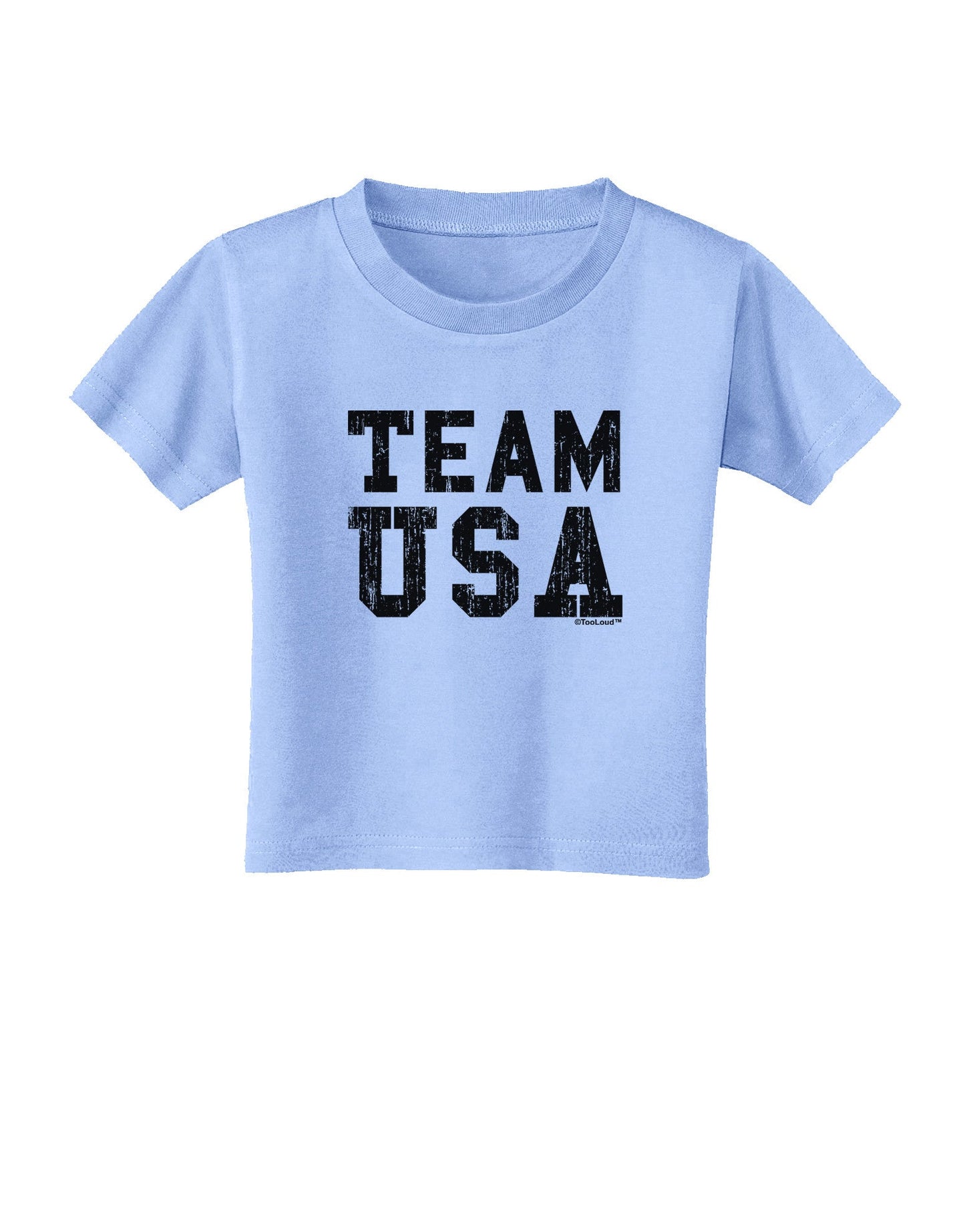 Team USA Distressed Text Toddler T-Shirt-Toddler T-Shirt-TooLoud-Aquatic-Blue-2T-Davson Sales