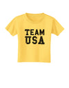 Team USA Distressed Text Toddler T-Shirt-Toddler T-Shirt-TooLoud-Yellow-2T-Davson Sales