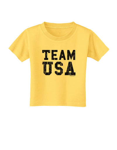 Team USA Distressed Text Toddler T-Shirt-Toddler T-Shirt-TooLoud-Yellow-2T-Davson Sales