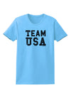 Team USA Distressed Text Womens T-Shirt-Womens T-Shirt-TooLoud-Aquatic-Blue-X-Small-Davson Sales