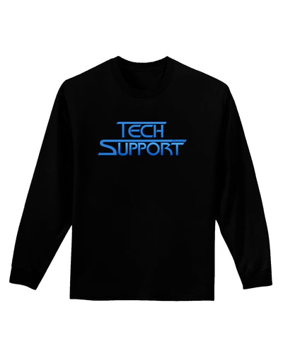 Tech Support Logo Adult Long Sleeve Dark T-Shirt-TooLoud-Black-Small-Davson Sales