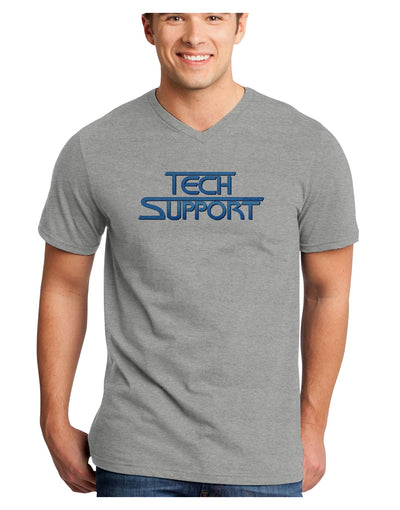 Tech Support Logo Adult V-Neck T-shirt-Mens V-Neck T-Shirt-TooLoud-HeatherGray-Small-Davson Sales