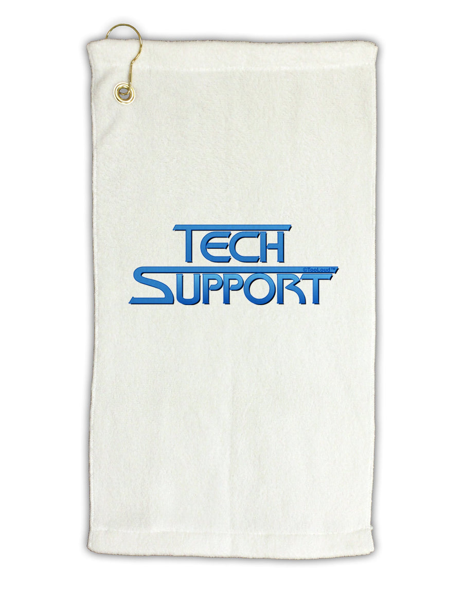 Tech Support Logo Micro Terry Gromet Golf Towel 16 x 25 inch by TooLoud-Golf Towel-TooLoud-White-Davson Sales