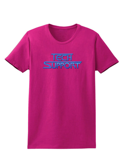 Tech Support Logo Womens Dark T-Shirt-TooLoud-Hot-Pink-Small-Davson Sales