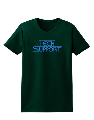 Tech Support Logo Womens Dark T-Shirt-TooLoud-Forest-Green-Small-Davson Sales