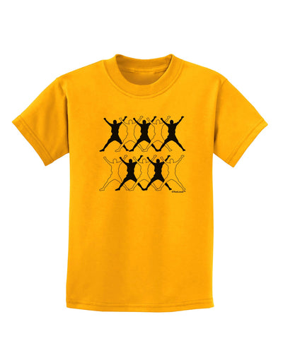 Ten Lords A Leaping Text Childrens T-Shirt-Childrens T-Shirt-TooLoud-Gold-X-Small-Davson Sales