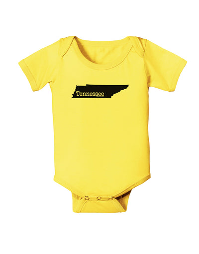 Tennessee - United States Shape Baby Romper Bodysuit by TooLoud-Baby Romper-TooLoud-Yellow-06-Months-Davson Sales