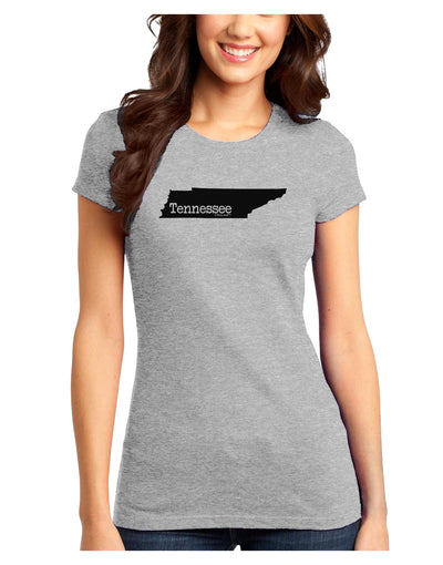 Tennessee - United States Shape Juniors T-Shirt by TooLoud-Womens Juniors T-Shirt-TooLoud-Ash-Gray-Juniors Fitted X-Small-Davson Sales