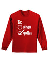 Tequila Checkmark Design Adult Long Sleeve Dark T-Shirt by TooLoud-TooLoud-Red-Small-Davson Sales