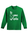 Tequila Checkmark Design Adult Long Sleeve Dark T-Shirt by TooLoud-TooLoud-Kelly-Green-Small-Davson Sales