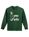 Tequila Checkmark Design Adult Long Sleeve Dark T-Shirt by TooLoud-TooLoud-Dark-Green-Small-Davson Sales