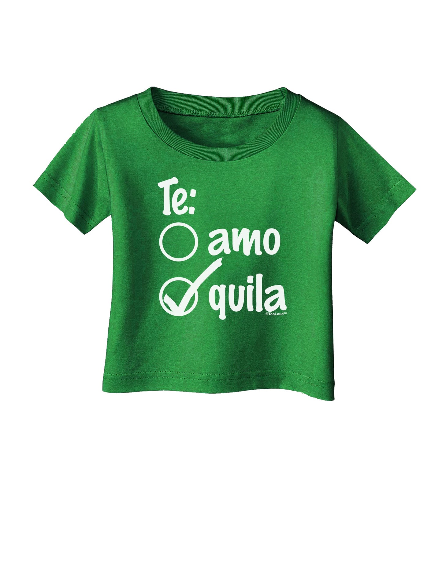 Tequila Checkmark Design Infant T-Shirt Dark by TooLoud-Infant T-Shirt-TooLoud-Clover-Green-06-Months-Davson Sales