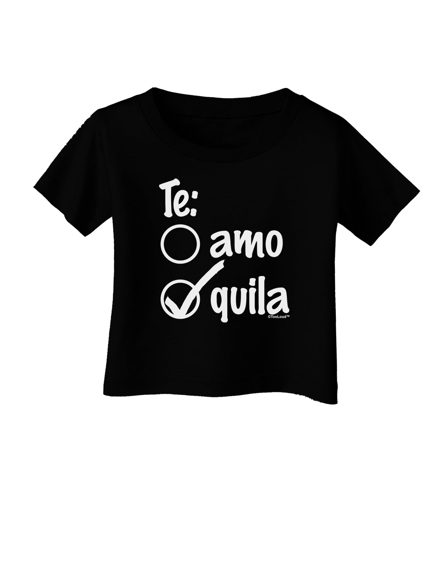 Tequila Checkmark Design Infant T-Shirt Dark by TooLoud-Infant T-Shirt-TooLoud-Black-06-Months-Davson Sales