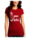 Tequila Checkmark Design Juniors Crew Dark T-Shirt by TooLoud-T-Shirts Juniors Tops-TooLoud-Red-Juniors Fitted Small-Davson Sales